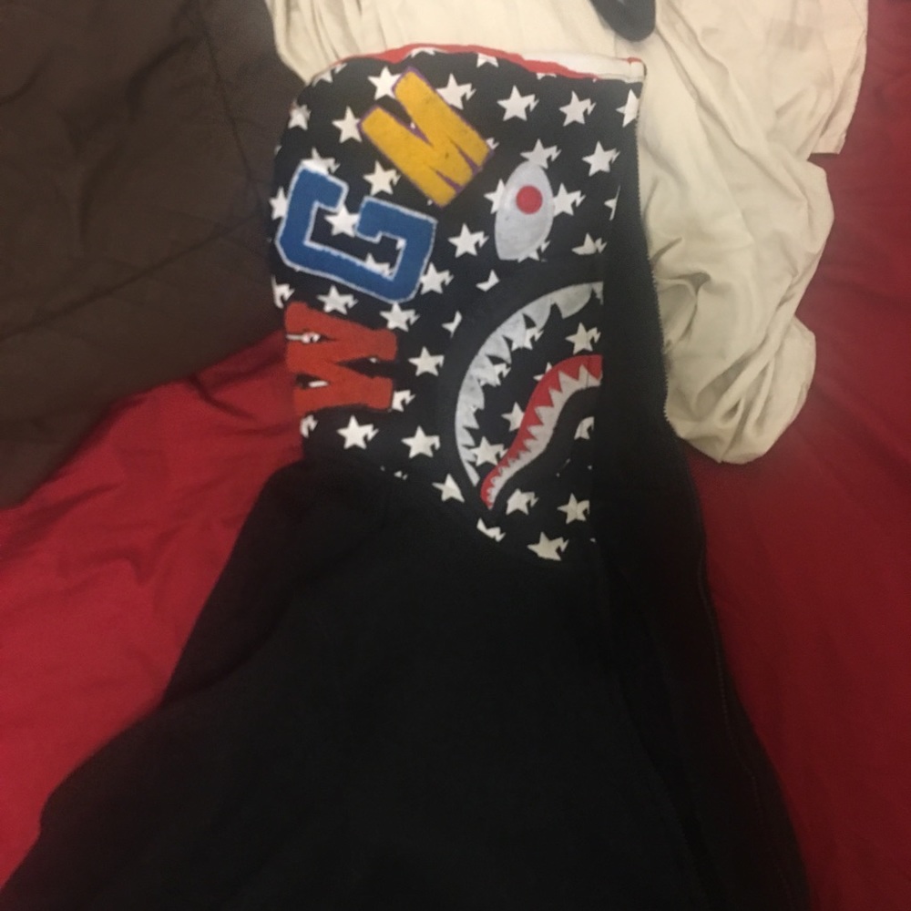 Bape hoodie only has one zipper need gone by TM